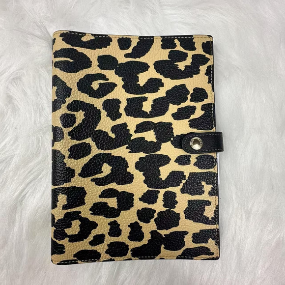 Coach Notebook With Leopard Print In Leather Gold/Leopard Multi CBG94 NWT - Picture 1 of 5